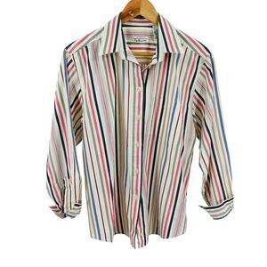 Talbots Shirt Women’s Size Small Colorful Striped‎ Blouse Business Work Casual